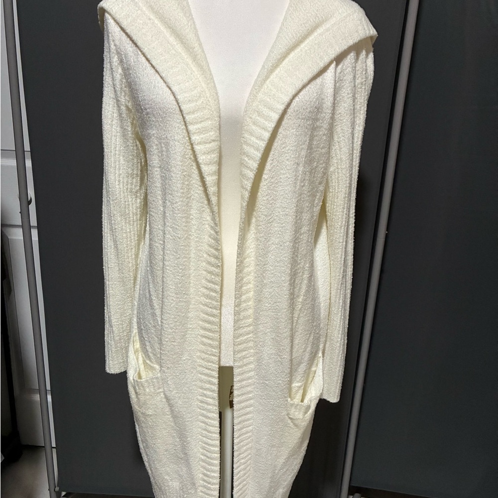 Barefoot Dreams Cream Hooded Cardigan